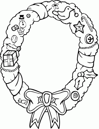 Christmas Wreaths Coloring Pages | Free coloring pages