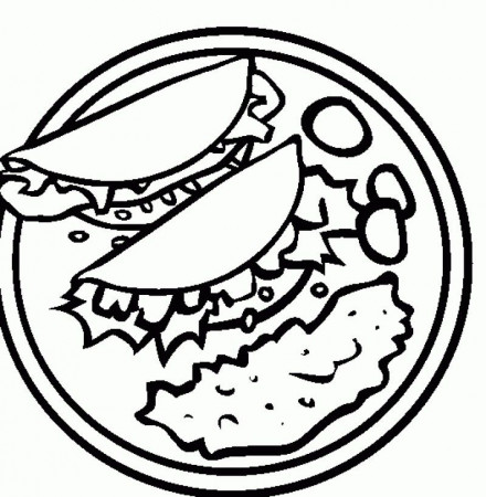 Food In Dishes Coloring Page - Kids Colouring Pages