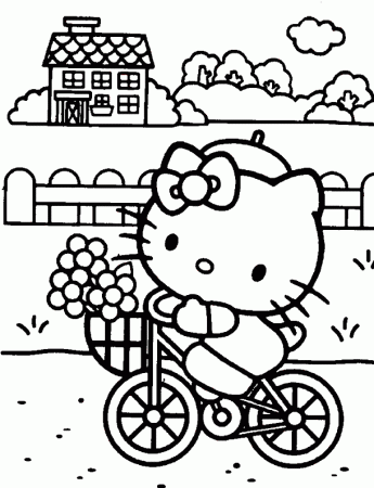 Hello Kitty Sleeping Colouring Pages - Coloring Home