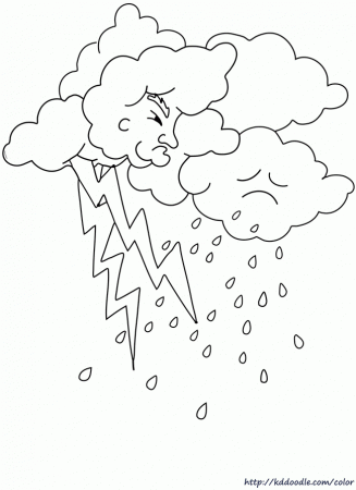 Rainy cloud Colouring Pages