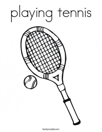 playing tennis Coloring Page - Twisty Noodle