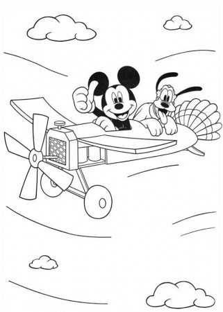 Mickey Mouse And Pluto Coloring Pages - Coloring and Drawing