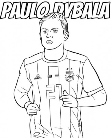 Paulo Dybala coloring picture for kids