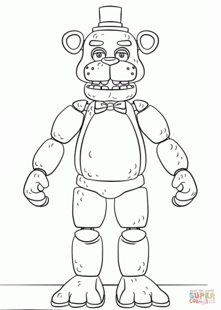 FNAF Toy Golden Freddy coloring page | Free Printable Coloring Pages