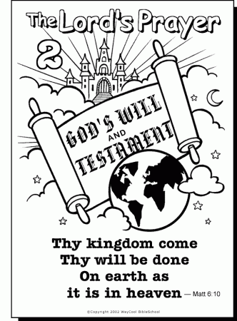 The Lords Prayer: Coloring Page 2 | God & Bible - AZ Coloring Pages |  Prayers for children, Our father prayer, Sunday school kids