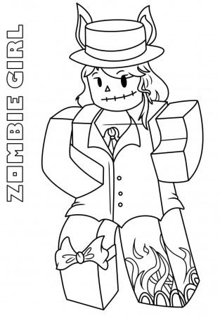 Zombie Girl Roblox Coloring Page - Free Printable Coloring Pages for Kids