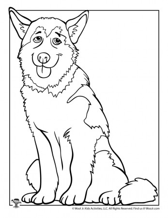 H is for Husky Coloring Page | Woo! Jr. Kids Activities