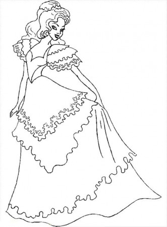 Beautiful Ladies Wear Wedding Dress Coloring Page : Coloring Sun