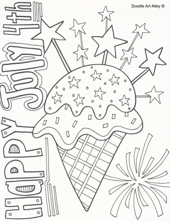 Independence Day Coloring Pages - Doodle Art Alley