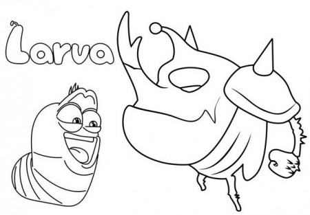 Larva Cartoon Coloring Pages