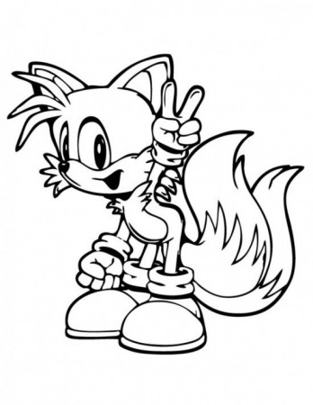 Tails With Peace Sign Coloring Page (With images) | Coloring pages ...
