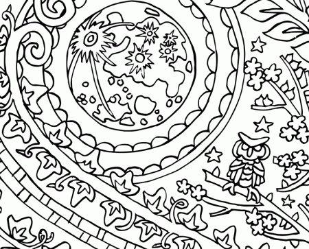Yin Yang Moon and Sun - yin yang coloring page by Candy Hippie
