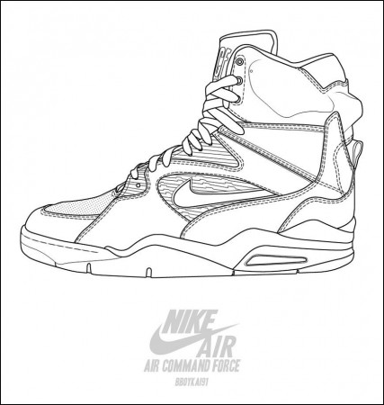 Nike Coloring Pages Air Command Force Basketball Shoes Excelent ...