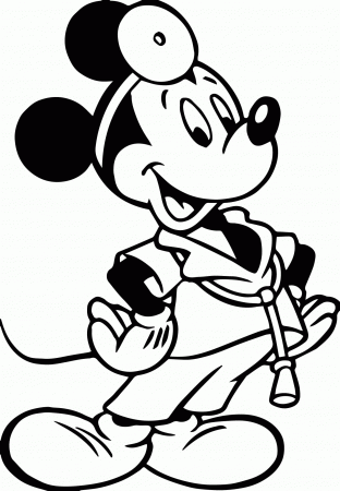 Mickey A Doctor Coloring Page | Wecoloringpage