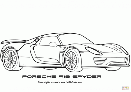 Porsche 918 Spyder coloring page | Free Printable Coloring Pages