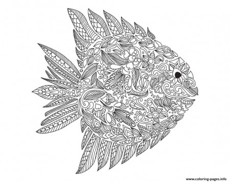 Print adult zentangle fish by artnataliia Coloring pages