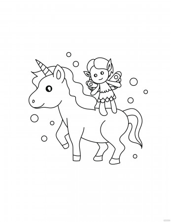 Free Fairy Unicorn Coloring Page - EPS, Illustrator, JPG, PNG, PDF, SVG |  Template.net