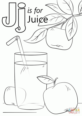 Letter J is for Juice coloring page | Free Printable Coloring Pages