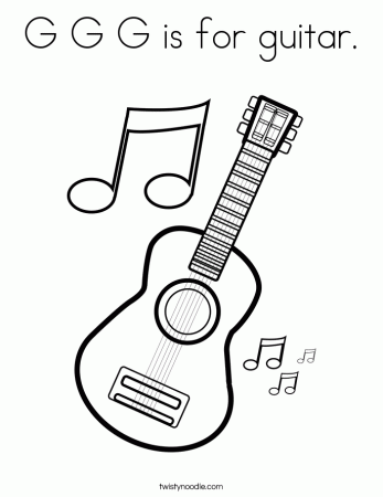 G G G is for guitar Coloring Page - Twisty Noodle