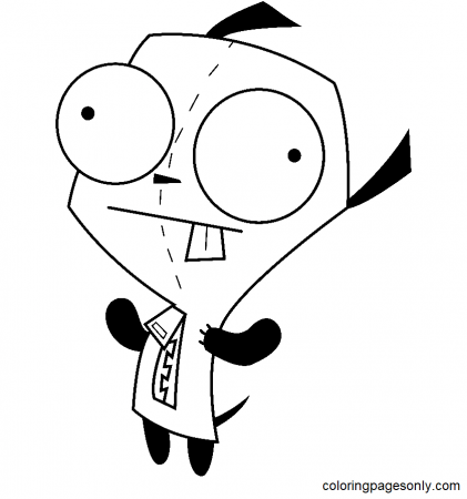 Crazy Gir Invader Zim Coloring Pages - Gir Coloring Pages - Coloring Pages  For Kids And Adults