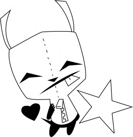 Cute Gir from Invader Zim Coloring Page - Free Printable Coloring Pages for  Kids