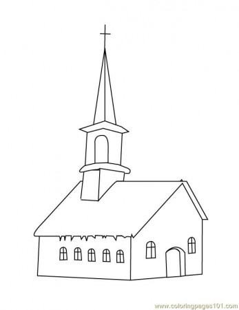 Church house Coloring Page for Kids - Free Houses Printable Coloring Pages  Online for Kids - ColoringPages101.com | Coloring Pages for Kids