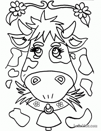 FARM ANIMAL coloring pages - Cute cow