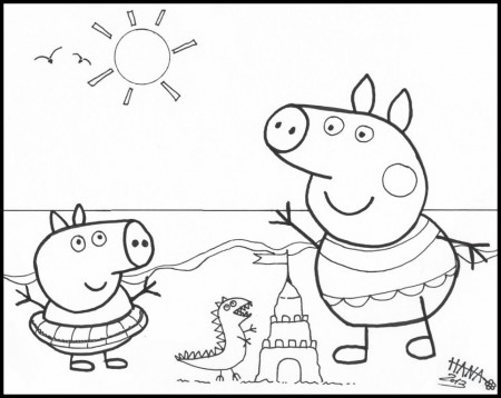 15 Pics of Peppa Pig Swimming Coloring Pages - Peppa Pig Family ...