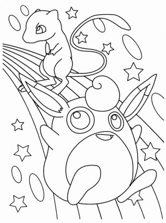 Wigglytuff and Mew Legendary Pokemon Coloring Page - Free ...