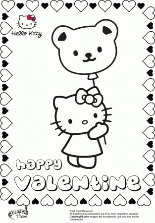 Hello Kitty Valentine Coloring Pages | Team colors