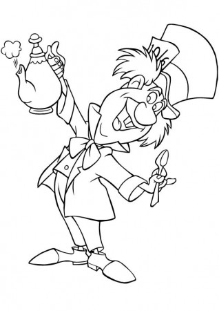 Mad Hatter Coloring Page - Free Printable Coloring Pages for Kids