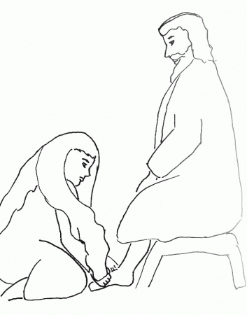 Bible Story Coloring Page for Jesus Forgives a Woman | Free Bible 