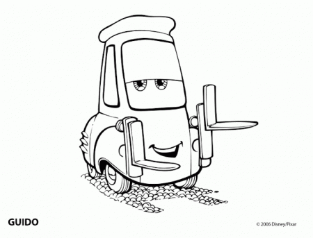 Cars Mater Luigi Guido Printable Coloring Page