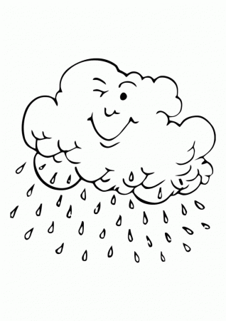 cloud of rain Colouring Pages