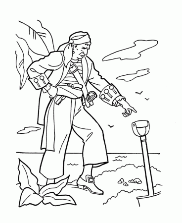 Bluebonkers: Caribbean Pirates of the Sea coloring pages - Buried 