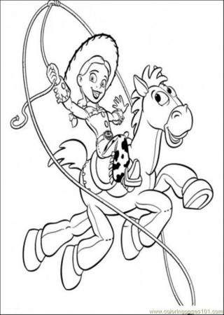 Coloring Pages Woody Sheriff Is Riding His Horse (Cartoons > Toy 