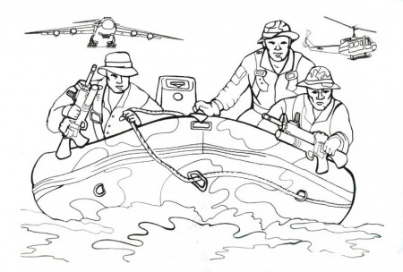 Navy In Inflatable Boat Coloring Online Super Coloring 81484 