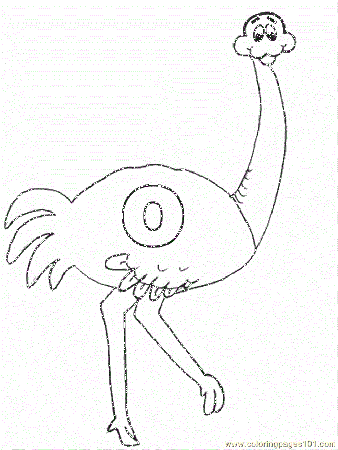 Coloring Pages O Ostrich (Education > Alphabets) - free printable 