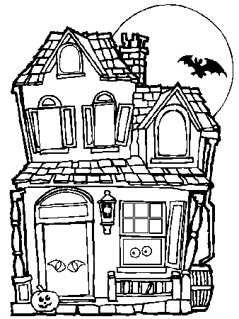 Coloring Pages To Print Coloring Sheet For Spooky Haunted House 