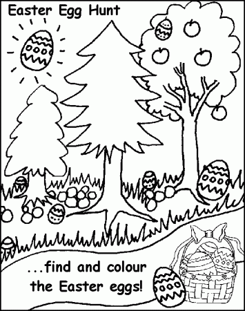 easter egg hunt coloring pages for kids printable colouring 