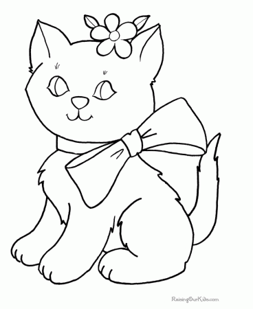 Preschool Coloring Pages Cat | Free Printable Coloring Pages