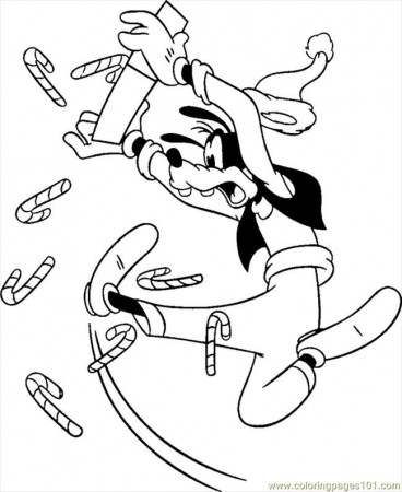 Coloring Pages Goofy Candy Cane Color (Cartoons > Mickey Mouse 