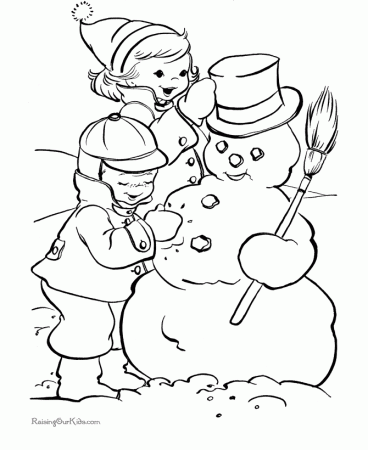 Coloring Pages - Making a Snowman!