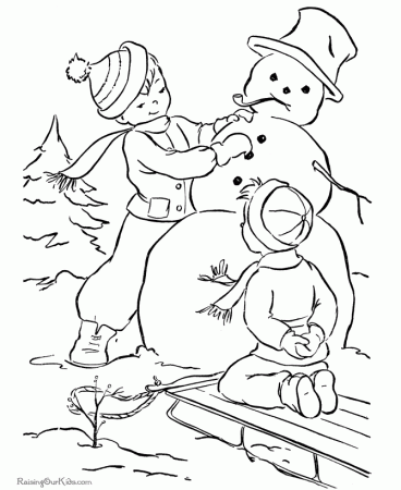 Snowman - Christmas Coloring Pages