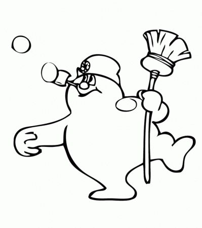 Five Frosty The Snowman Say Merry Winter Coloring Pages - Winter 