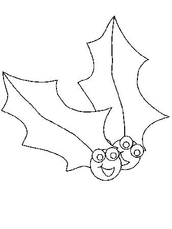 Printable Holly2 Christmas Coloring Pages - Coloringpagebook.com