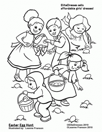 Easter Egg Hunt Coloring Pages - Free Printable Coloring Pages 