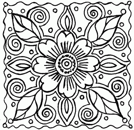 Abstract Flower Coloring Pagespin By Linda Sangiorgio On Crafty 