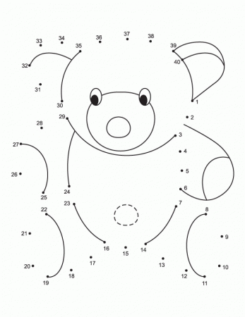 Connect the dots teddy bear from 1 to 40 | Download Free Connect 
