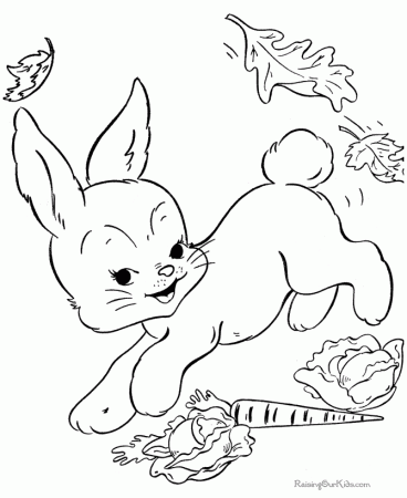 Easter bunny coloring pages free - 010